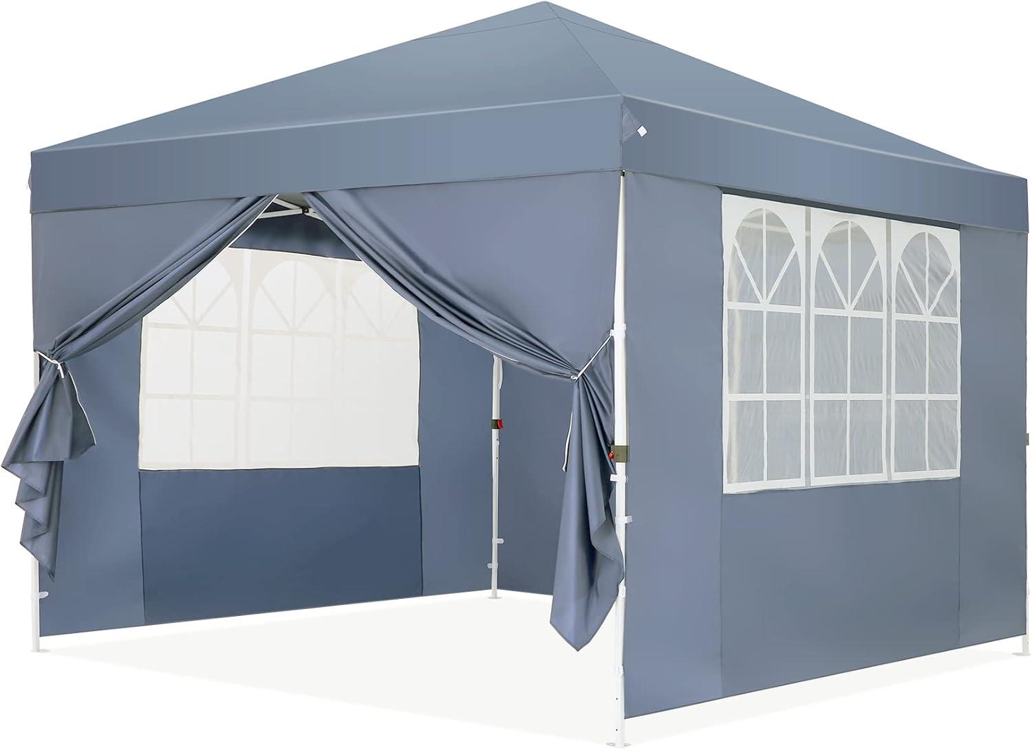 image:imageCOBIZI 12x12 Pop Up Gazebo On Clearance Upgrade Easy Up Metal Outdoor Canopy Waterproof Portable Gazebo with Mosquito Nettings 4 Ropes 8 Stakes and Carry Bag for Patio GardenLight Grayivory