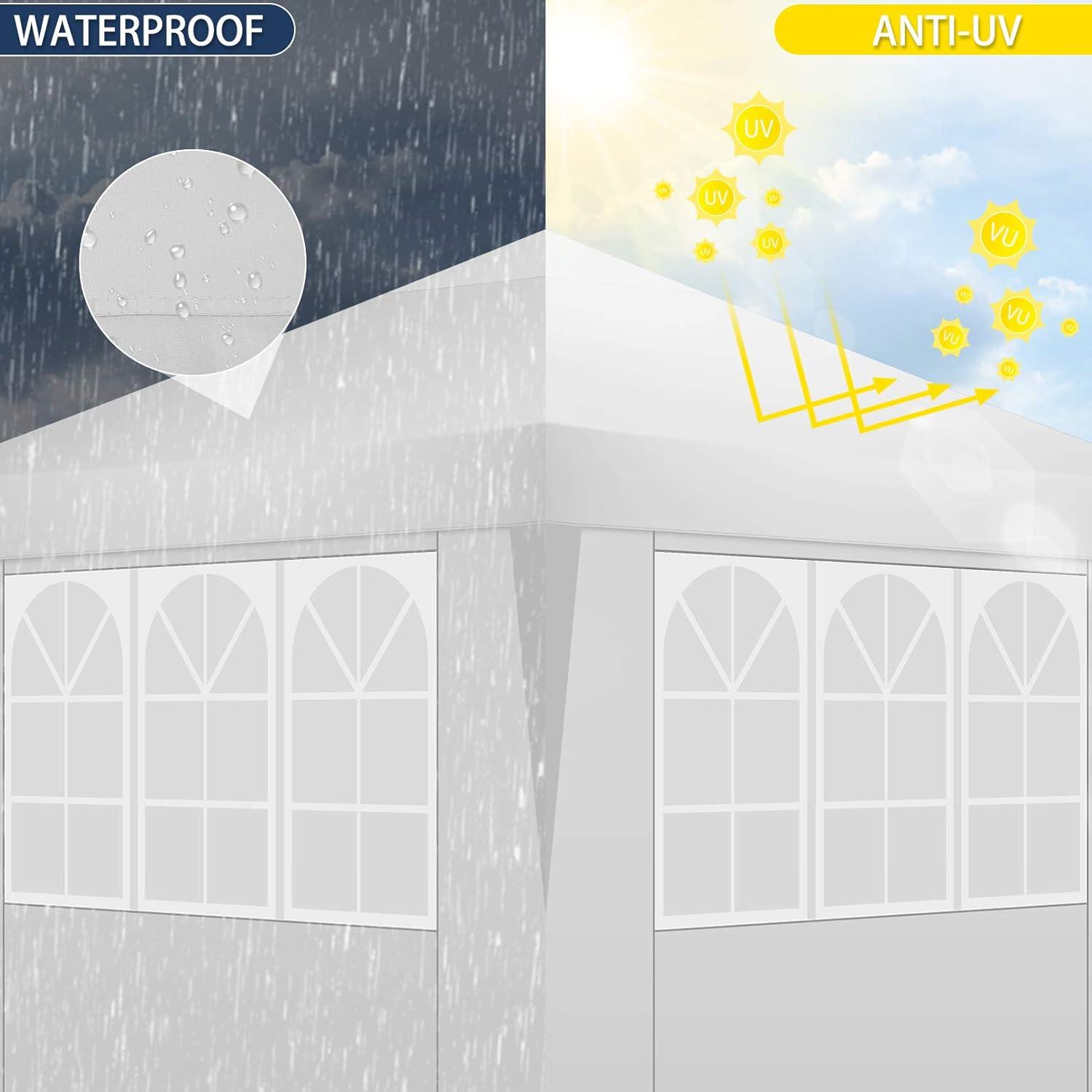 image:imageCOBIZI 12x12 Pop Up Gazebo On Clearance Upgrade Easy Up Metal Outdoor Canopy Waterproof Portable Gazebo with Mosquito Nettings 4 Ropes 8 Stakes and Carry Bag for Patio GardenLight GrayBlue