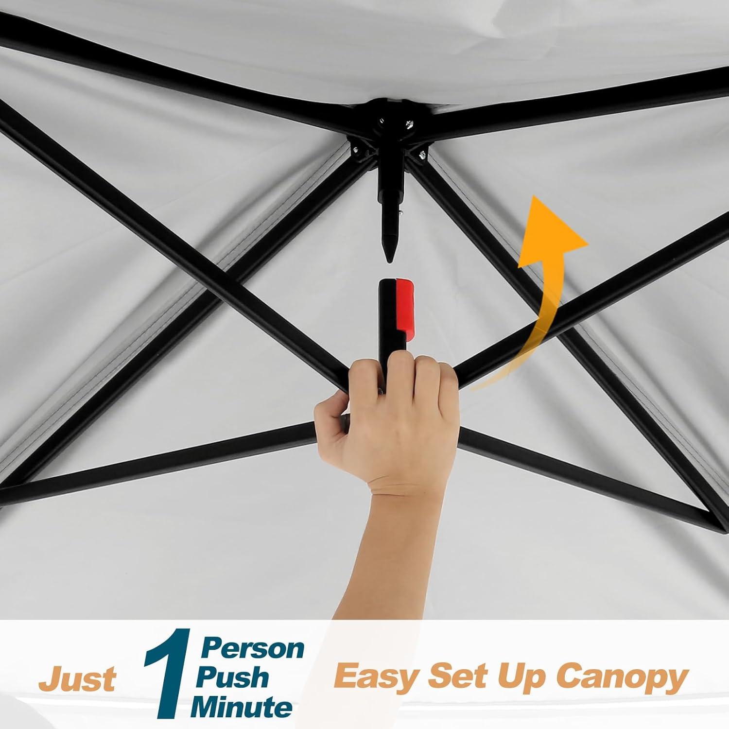 image:imageCOBIZI 12x12 Pop Up Gazebo On Clearance Upgrade Easy Up Metal Outdoor Canopy Waterproof Portable Gazebo with Mosquito Nettings 4 Ropes 8 Stakes and Carry Bag for Patio GardenLight GrayDark GrayUPF50