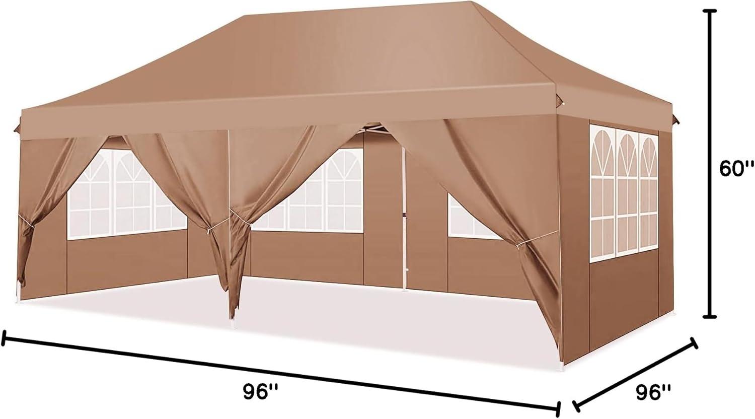 image:imageCOBIZI 12x12 Pop Up Gazebo On Clearance Upgrade Easy Up Metal Outdoor Canopy Waterproof Portable Gazebo with Mosquito Nettings 4 Ropes 8 Stakes and Carry Bag for Patio GardenLight GrayLight red