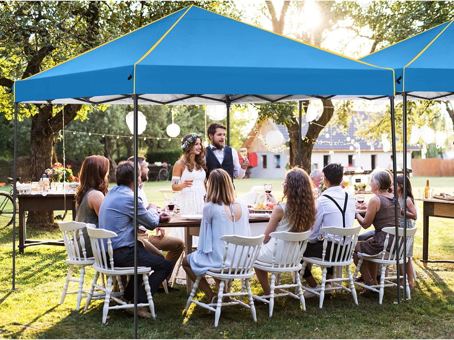 image:imageCOBIZI 12x12 Pop Up Gazebo On Clearance Upgrade Easy Up Metal Outdoor Canopy Waterproof Portable Gazebo with Mosquito Nettings 4 Ropes 8 Stakes and Carry Bag for Patio GardenLight GrayBlue