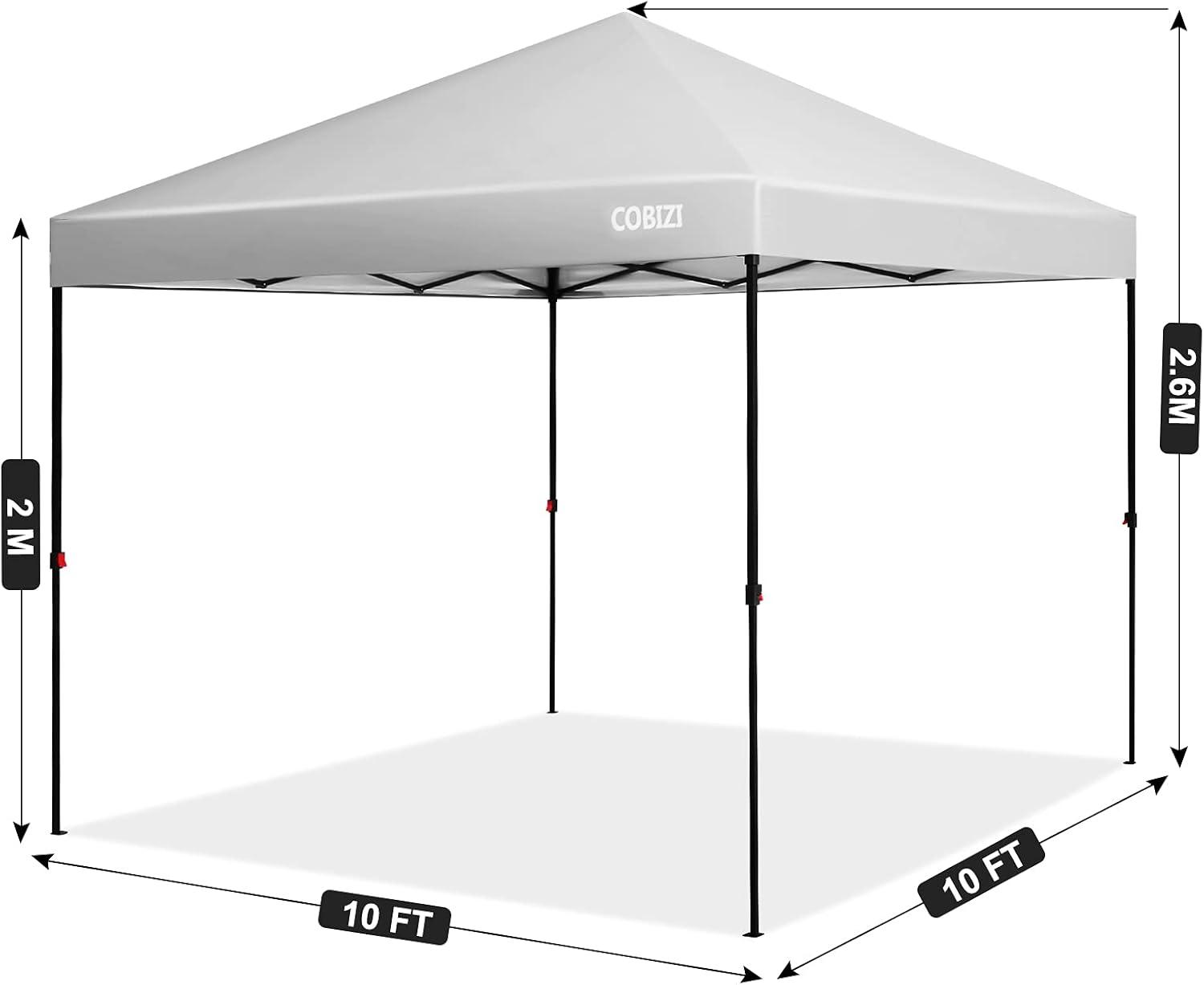 image:imageCOBIZI 12x12 Pop Up Gazebo On Clearance Upgrade Easy Up Metal Outdoor Canopy Waterproof Portable Gazebo with Mosquito Nettings 4 Ropes 8 Stakes and Carry Bag for Patio GardenLight Graysky