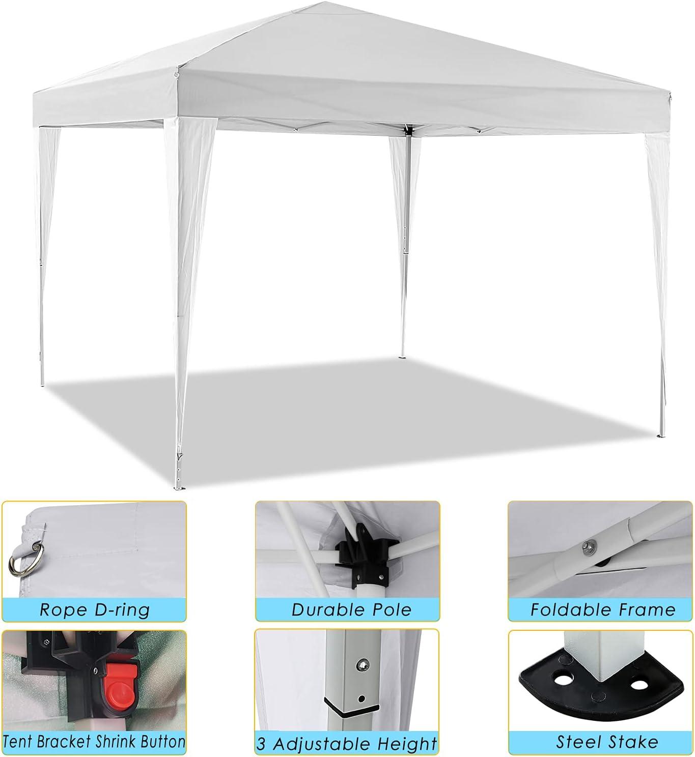 image:imageCOBIZI 12x12 Pop Up Gazebo On Clearance Canopy Tent Easy Up Outdoor Gazebo Waterproof Upgrade with Mosquito Nettings and Carry Bag for Patio Garden LawnPearl White