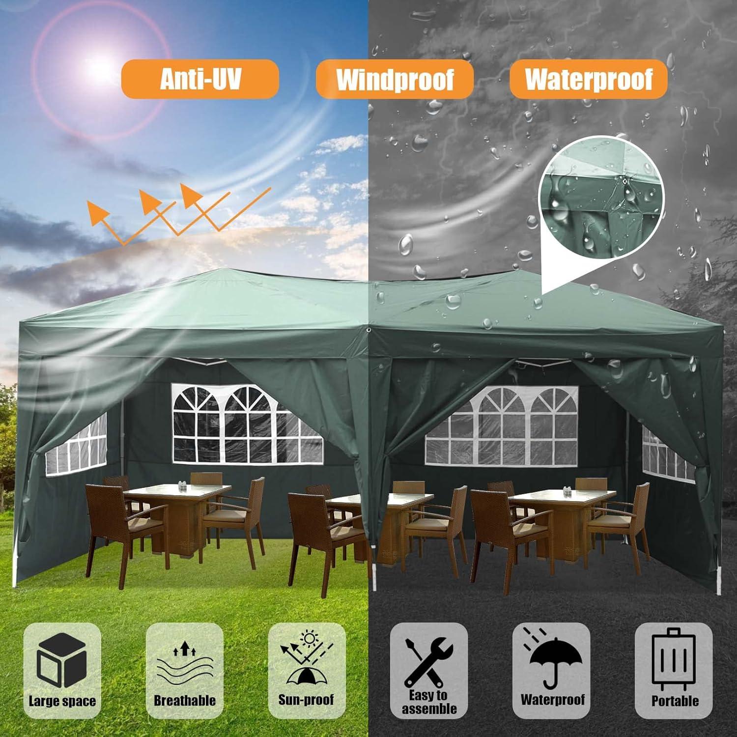 image:imageCOBIZI 12x12 Pop Up Gazebo On Clearance Canopy Tent Easy Up Outdoor Gazebo Waterproof Upgrade with Mosquito Nettings and Carry Bag for Patio Garden LawnBright black