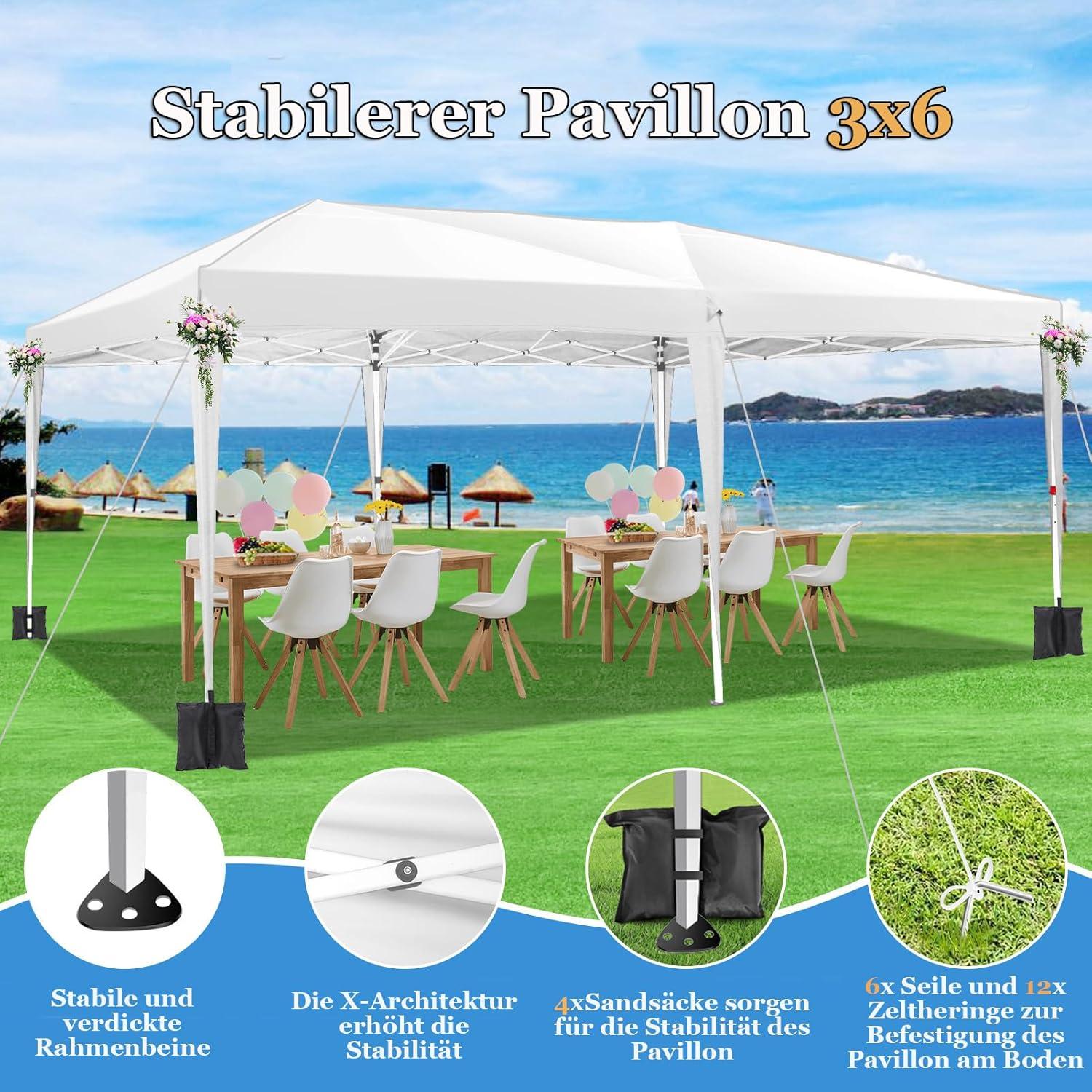 image:imageCOBIZI 12x12 Pop Up Gazebo On Clearance Canopy Tent Easy Up Outdoor Gazebo Waterproof Upgrade with Mosquito Nettings and Carry Bag for Patio Garden LawnWhite