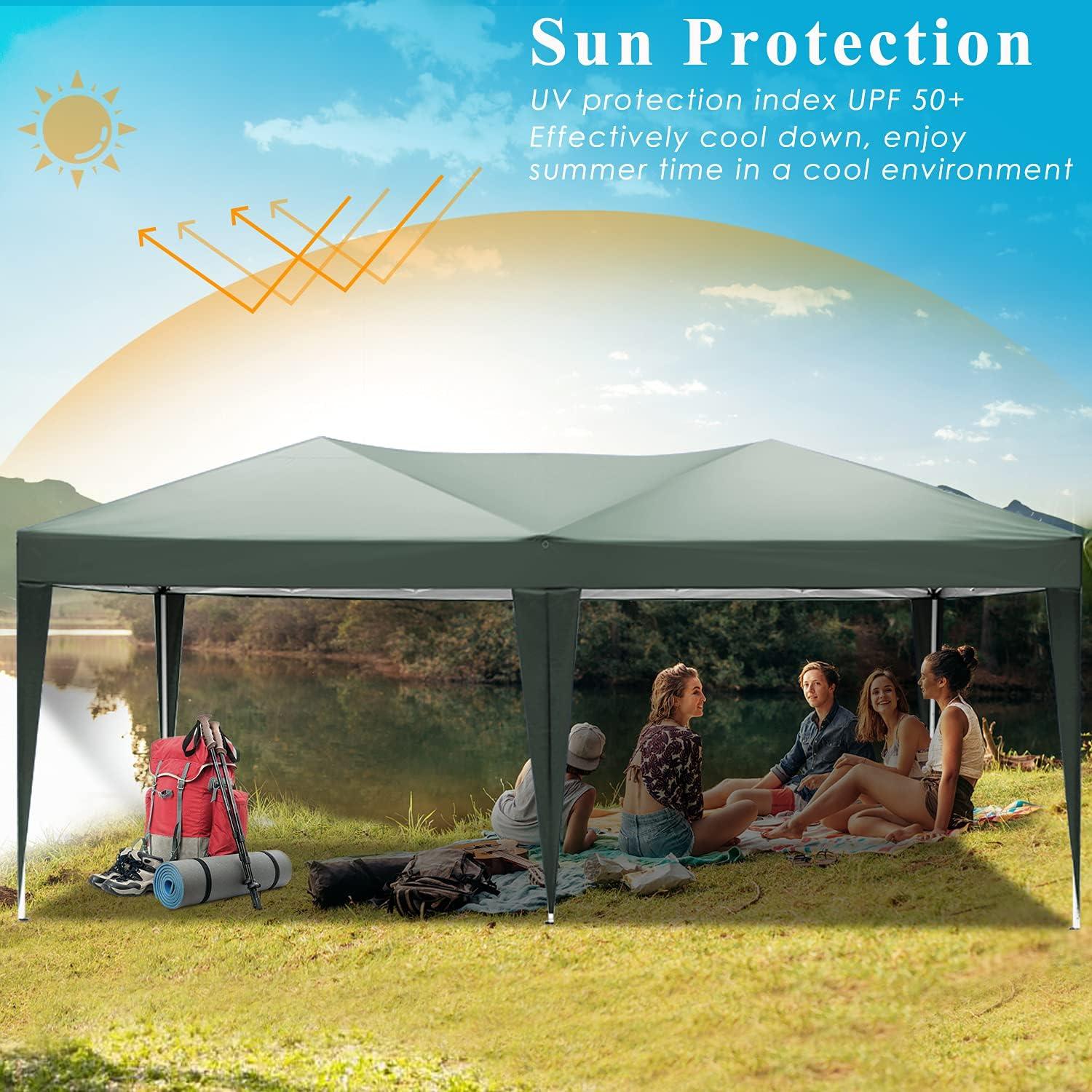 image:imageCOBIZI 12x12 Pop Up Gazebo On Clearance Canopy Tent Easy Up Outdoor Gazebo Waterproof Upgrade with Mosquito Nettings and Carry Bag for Patio Garden LawnBright black