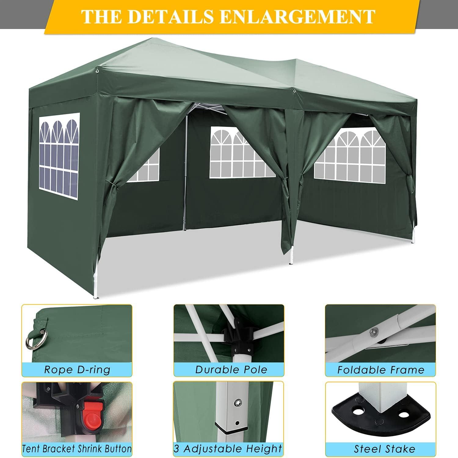 image:imageCOBIZI 12x12 Pop Up Gazebo On Clearance Canopy Tent Easy Up Outdoor Gazebo Waterproof Upgrade with Mosquito Nettings and Carry Bag for Patio Garden LawnBright black