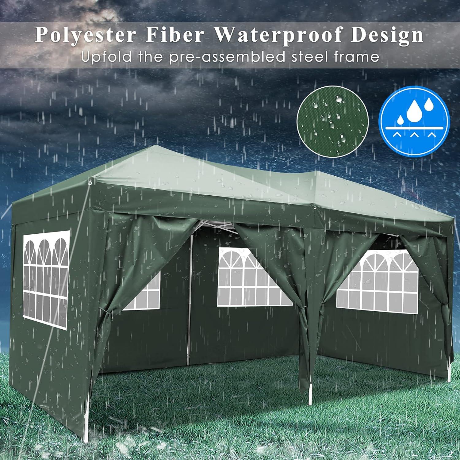 image:imageCOBIZI 12x12 Pop Up Gazebo On Clearance Canopy Tent Easy Up Outdoor Gazebo Waterproof Upgrade with Mosquito Nettings and Carry Bag for Patio Garden LawnBright black