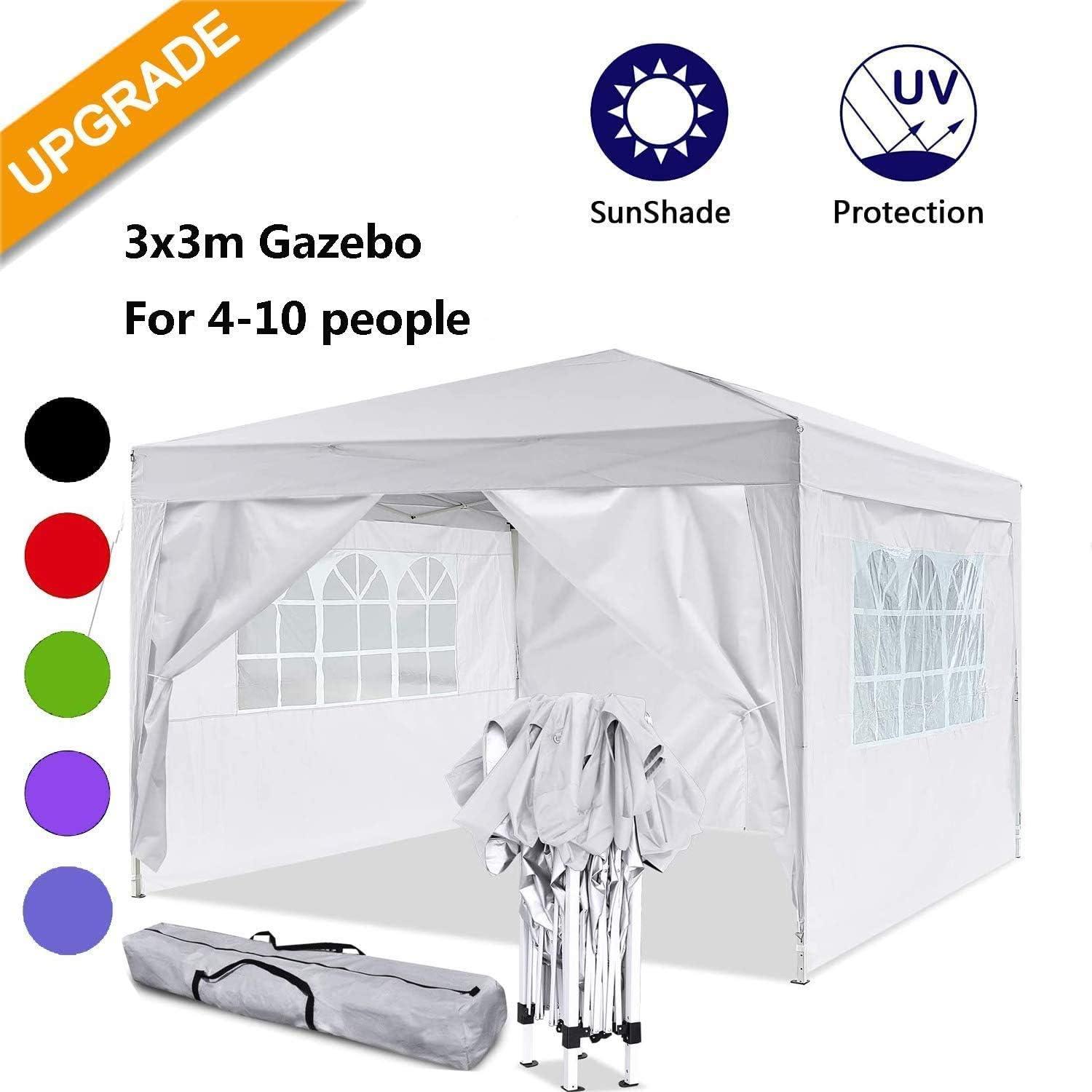 image:imageCOBIZI 12x12 Pop Up Gazebo On Clearance Canopy Tent Easy Up Outdoor Gazebo Waterproof Upgrade with Mosquito Nettings and Carry Bag for Patio Garden LawnPearl White