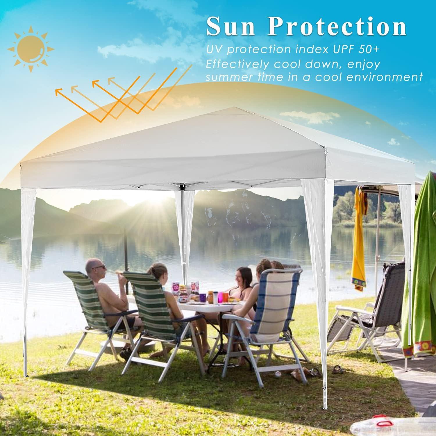 image:imageCOBIZI 12x12 Pop Up Gazebo On Clearance Canopy Tent Easy Up Outdoor Gazebo Waterproof Upgrade with Mosquito Nettings and Carry Bag for Patio Garden LawnPearl White