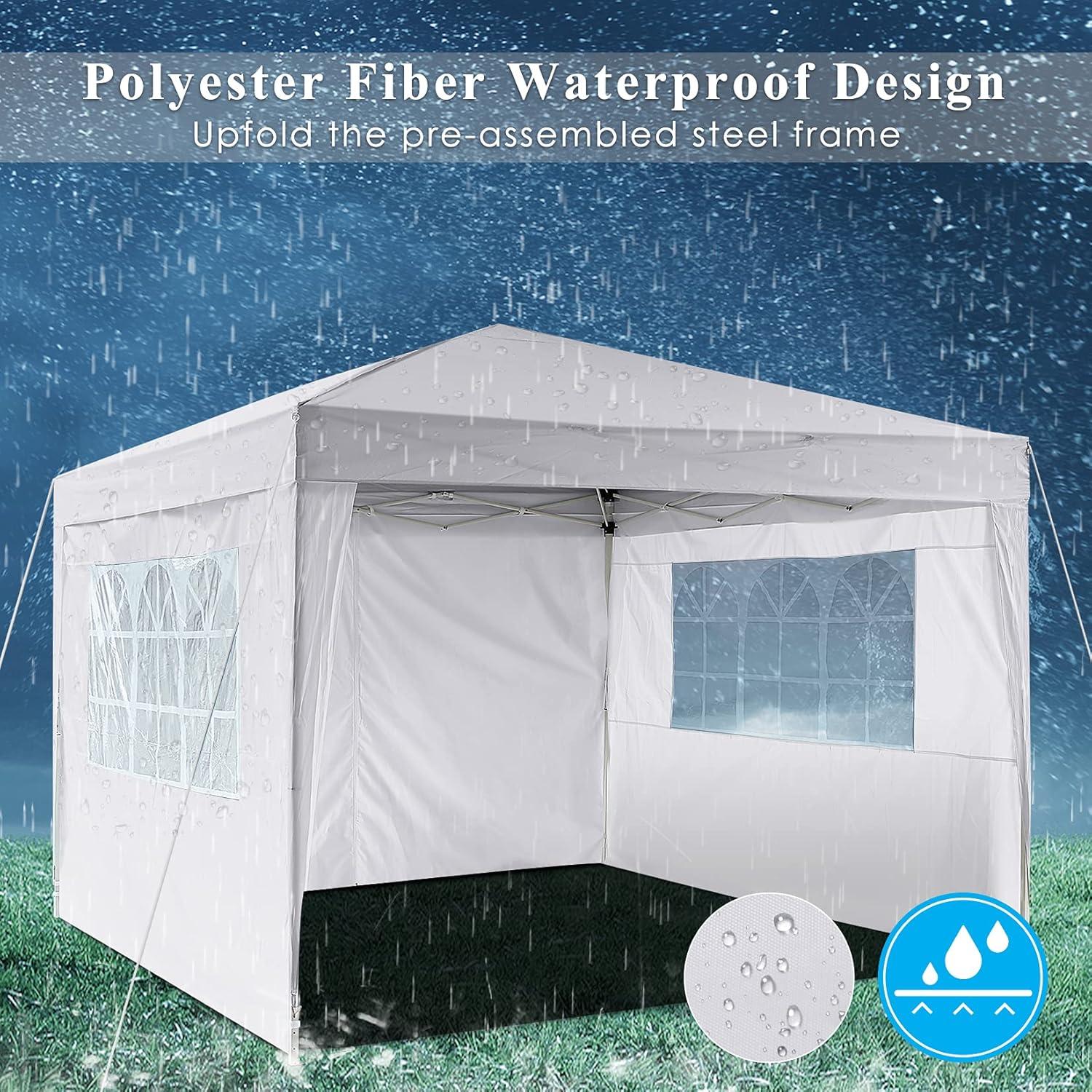 image:imageCOBIZI 12x12 Pop Up Gazebo On Clearance Canopy Tent Easy Up Outdoor Gazebo Waterproof Upgrade with Mosquito Nettings and Carry Bag for Patio Garden LawnPearl White