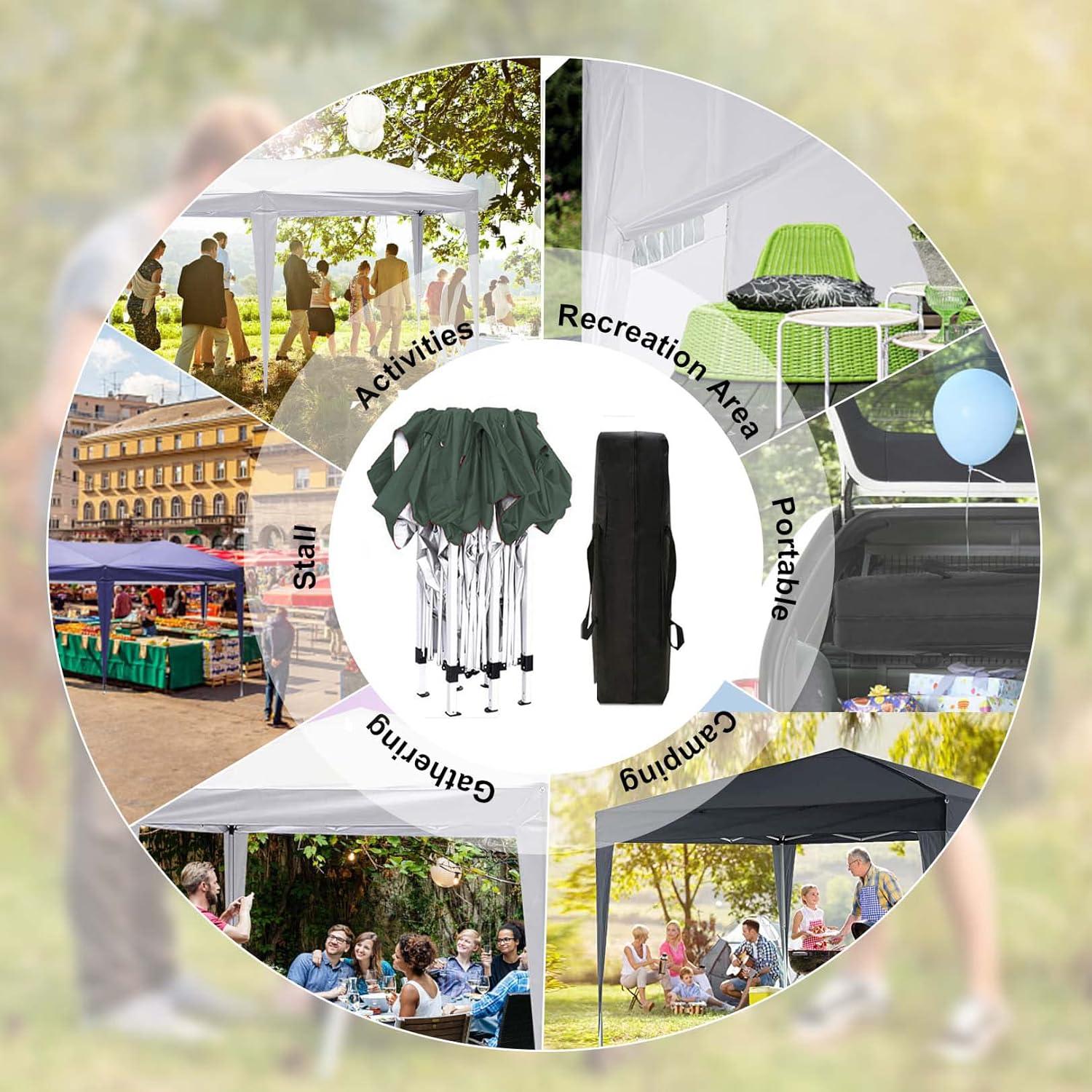 image:imageCOBIZI 12x12 Pop Up Gazebo On Clearance Canopy Tent Easy Up Outdoor Gazebo Waterproof Upgrade with Mosquito Nettings and Carry Bag for Patio Garden LawnBright black
