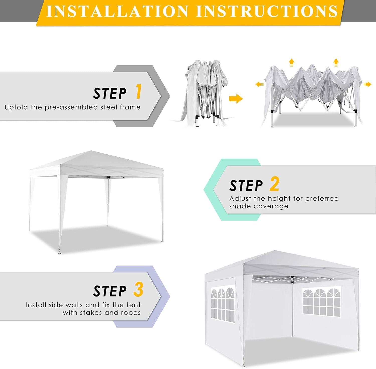 image:imageCOBIZI 12x12 Pop Up Gazebo On Clearance Canopy Tent Easy Up Outdoor Gazebo Waterproof Upgrade with Mosquito Nettings and Carry Bag for Patio Garden LawnPearl White