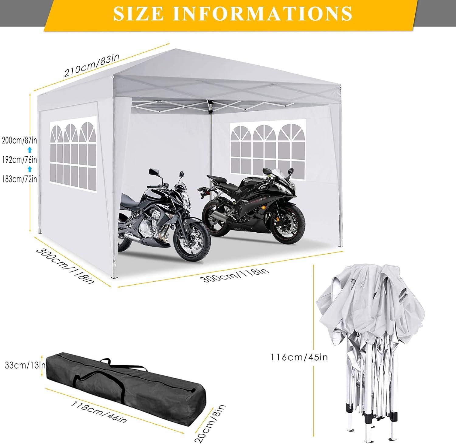 image:imageCOBIZI 12x12 Pop Up Gazebo On Clearance Canopy Tent Easy Up Outdoor Gazebo Waterproof Upgrade with Mosquito Nettings and Carry Bag for Patio Garden LawnPearl White