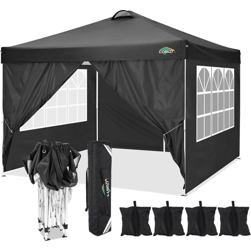image:imageCOBIZI 10x20 Pop Up Canopy Tent with SidewallsParty Tent Outdoor Gazebos Waterproof amp UV503 Adjustable HeightsHigher Frame Design Extra Tall for Parties BackyardWeddingsMarketsDark BlueLight White