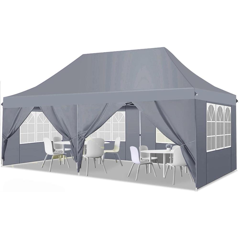 image:imageCOBIZI 12x12 Pop Up Gazebo On Clearance Upgrade Easy Up Metal Outdoor Canopy Waterproof Portable Gazebo with Mosquito Nettings 4 Ropes 8 Stakes and Carry Bag for Patio GardenLight Grayivory