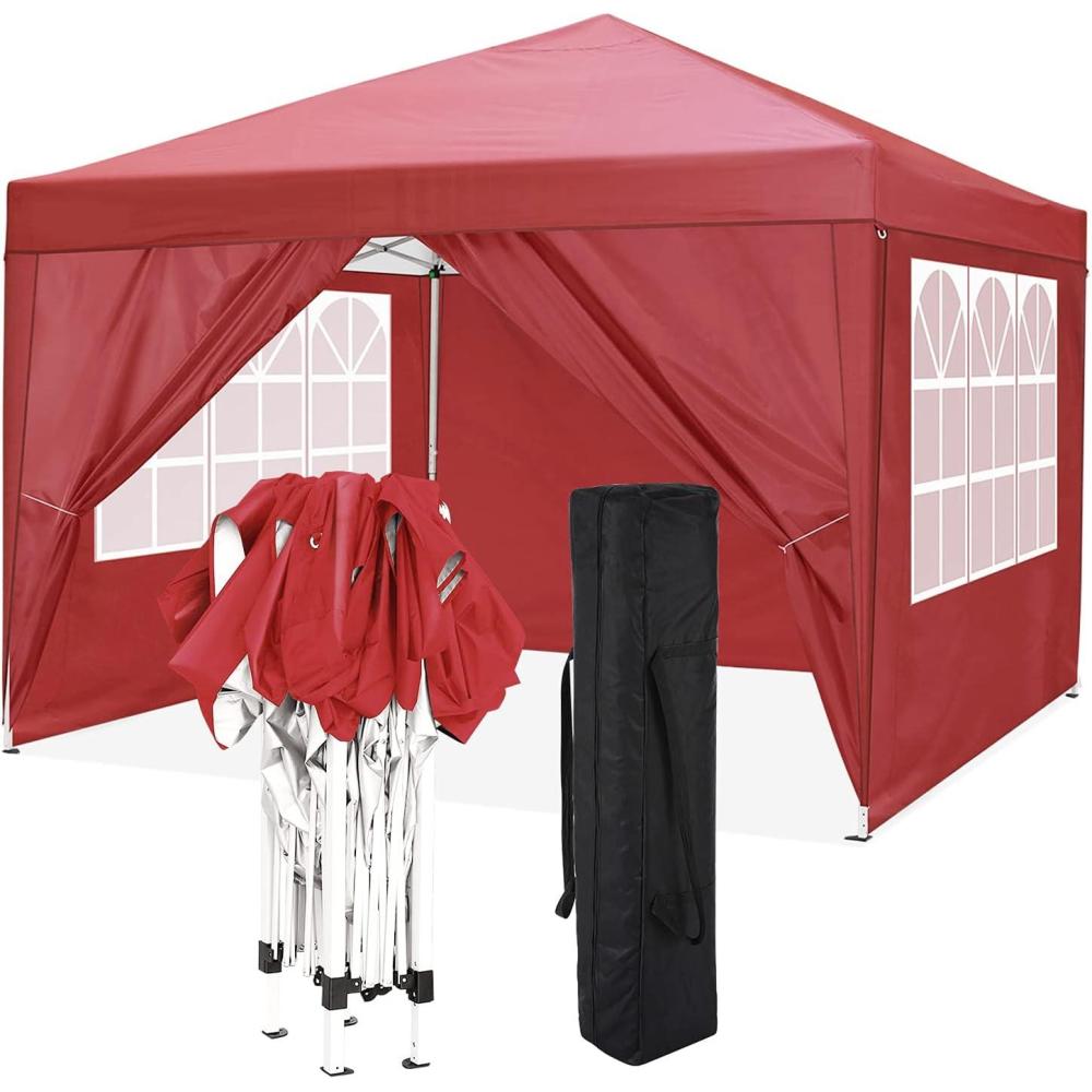 image:imageCOBIZI 12x12 Pop Up Gazebo On Clearance Canopy Tent Easy Up Outdoor Gazebo Waterproof Upgrade with Mosquito Nettings and Carry Bag for Patio Garden LawnRed