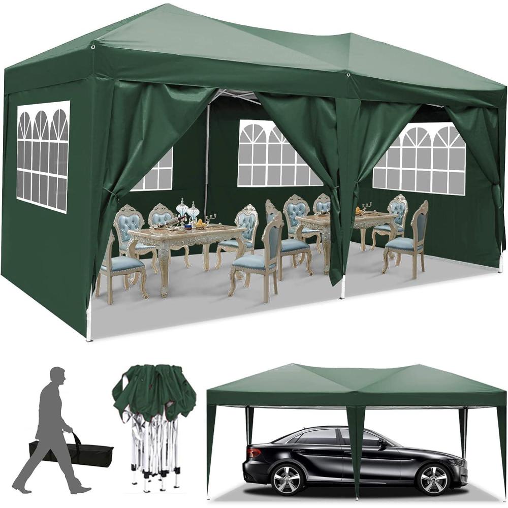 image:imageCOBIZI 12x12 Pop Up Gazebo On Clearance Canopy Tent Easy Up Outdoor Gazebo Waterproof Upgrade with Mosquito Nettings and Carry Bag for Patio Garden LawnBright black