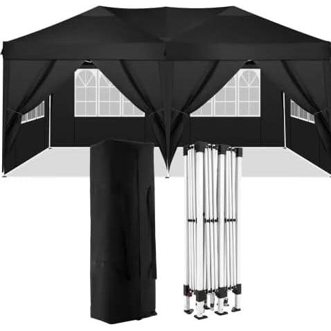 image:imageCOBIZI 12x12 Pop Up Gazebo On Clearance Canopy Tent Easy Up Outdoor Gazebo Waterproof Upgrade with Mosquito Nettings and Carry Bag for Patio Garden Lawn10x10YELLOW