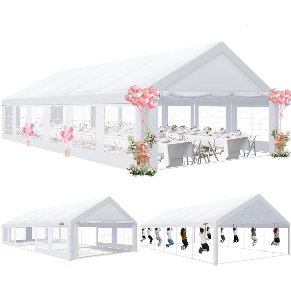 image:imageCOBIZI 20x40 Party Tent Heavy Duty Large Outdoor Wedding Tents for Parties with 12 Sidewalls amp Builtin SandbagsWaterproof Event Canopy Gazebo Commercial Tent for CarportCampingPatio