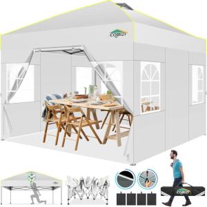 image:imageCOBIZI 10x10 Pop up Canopy Tent with SidewallsOne Push Setup Tent for Parties Waterproof amp UV 50 Outdoor Commercial Gazebo with Air Vent Reflective Strip4 Sandbags for Garden BeachBlackWhite1year warranty