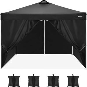 image:imageCOBIZI 10x20 Party Tent Heavy Duty 10x20 Canopy with Removable Sidewalls amp 4 Builtin Sandbags Commercial Wedding Large Tent UV 50 Waterproof WhiteBlack