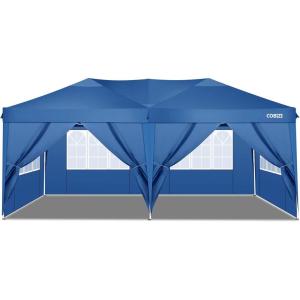 image:imageCOBIZI 10x20 Party Tent Heavy Duty 10x20 Canopy with Removable Sidewalls amp 4 Builtin Sandbags Commercial Wedding Large Tent UV 50 Waterproof WhiteGreen
