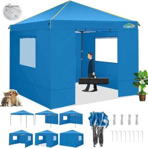 image:imageCOBIZI 10x20 Pop Up Canopy Tent with SidewallsParty Tent Outdoor Gazebos Waterproof amp UV503 Adjustable HeightsHigher Frame Design  Extra Tall for Parties BackyardWeddingsMarketsDark BlueBlue