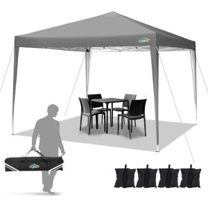 image:imageCOBIZI 10x20 Pop Up Canopy Tent with SidewallsParty Tent Outdoor Gazebos Waterproof amp UV503 Adjustable HeightsHigher Frame Design  Extra Tall for Parties BackyardWeddingsMarketsDark BlueLight Gray