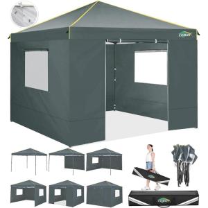 image:imageCOBIZI 10x20 Pop Up Canopy Tent with SidewallsParty Tent Outdoor Gazebos Waterproof amp UV503 Adjustable HeightsHigher Frame Design  Extra Tall for Parties BackyardWeddingsMarketsDark BlueNew Gray