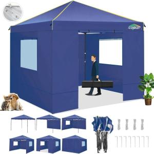 image:imageCOBIZI 10x20 Pop Up Canopy Tent with SidewallsParty Tent Outdoor Gazebos Waterproof amp UV503 Adjustable HeightsHigher Frame Design  Extra Tall for Parties BackyardWeddingsMarketsDark BlueDeep Blue