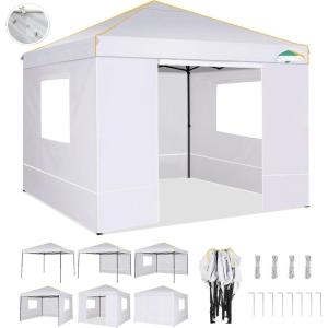image:imageCOBIZI 10x20 Pop Up Canopy Tent with SidewallsParty Tent Outdoor Gazebos Waterproof amp UV503 Adjustable HeightsHigher Frame Design  Extra Tall for Parties BackyardWeddingsMarketsDark BlueNew White