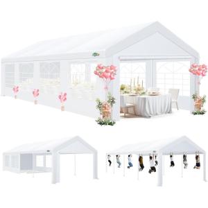 image:imageCOBIZI 10x30 FT Party Tent Heavy Duty Large Outdoor Event Tents for Parties with 8 Sidewalls amp Builtin SandbagsWaterproof Wedding Canopy Gazebo Commercial Tent for CarportCampingPatioWindproof