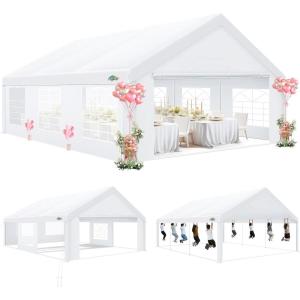 image:imageCOBIZI 10x30 Party Tent Heavy Duty Large Outdoor Wedding Tents for Parties with 8 Sidewalls amp Builtin SandbagsWaterproof Event Canopy Gazebo Commercial Tent for CarportCampingPatioWindproofwhite1