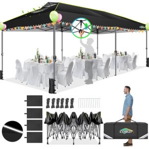 image:imageCOBIZI 10x30 Pop Up Canopy Tent with Air Vent EZ Pop Up Party 10x30 Gazebo Waterproof and UPF50Outdoor Canopy for Parties Wedding Eventswith Roller Bag SandbagsBlue