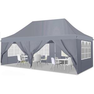 image:imageCOBIZI 12x12 Pop Up Gazebo On Clearance  Upgrade Easy Up Metal Outdoor Canopy Waterproof  Portable Gazebo with Mosquito Nettings 4 Ropes 8 Stakes and Carry Bag for Patio GardenLight Grayivory