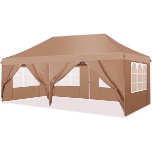image:imageCOBIZI 12x12 Pop Up Gazebo On Clearance  Upgrade Easy Up Metal Outdoor Canopy Waterproof  Portable Gazebo with Mosquito Nettings 4 Ropes 8 Stakes and Carry Bag for Patio GardenLight GrayLight red