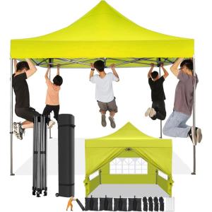 image:imageCOBIZI 12x12 Pop Up Gazebo On Clearance Canopy Tent Easy Up Outdoor Gazebo Waterproof Upgrade with Mosquito Nettings and Carry Bag for Patio Garden LawnYellow