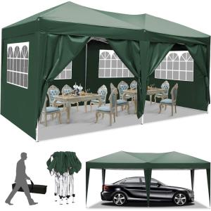 image:imageCOBIZI 12x12 Pop Up Gazebo On Clearance Canopy Tent Easy Up Outdoor Gazebo Waterproof Upgrade with Mosquito Nettings and Carry Bag for Patio Garden LawnBright black