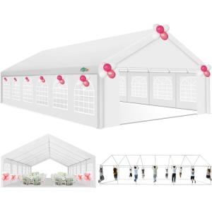image:imageCOBIZI 20x40 Party Tent Heavy Duty Galvanized Wedding Tent Event Shelter for Parties Outdoor with Removable Sidewall amp Builtin Sandbag Carpas para Fiestas Large Canopy Waterproof White