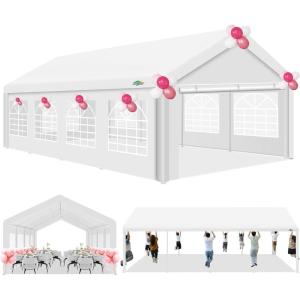 image:imageCOBIZI 13x26 Party Tent Heavy Duty Galvanized Wedding Tent Event Shelter Tent For Parties Outdoor Tent with Removable Sidewall amp Builtin Sandbag Carpas Para Fiestas Large Tent Waterproof White