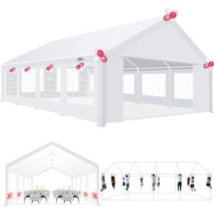 image:imageCOBIZI 20x20ft Party Tent Heavy Duty with 8 Sidewalls Wedding and Event Canopy amp Carport Carpas para Fiestas with Builtin Sandbag Waterproof UV50 White