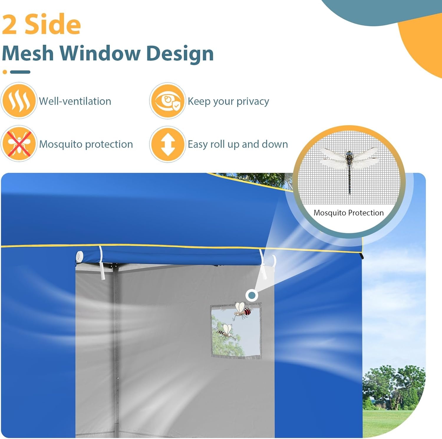 image:imageCOBIZI 10x20 Pop Up Heavy Duty Canopy with Upgrated Hexagonal Legs Easy up Tent for Party Wedding and Commercial Event Outdoor Canopy with Roller Bag Sand Bags Waterproof amp UPF50 BlackBlue