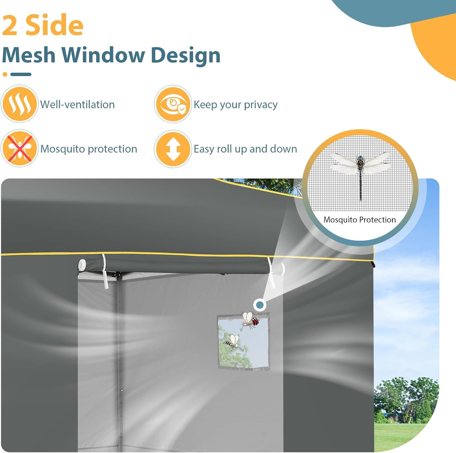 image:imageCOBIZI 10x20 Pop Up Heavy Duty Canopy with Upgrated Hexagonal Legs Easy up Tent for Party Wedding and Commercial Event Outdoor Canopy with Roller Bag Sand Bags Waterproof amp UPF50 BlackGray