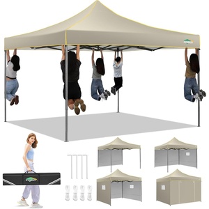 image:imageCOBIZI 10x20 Pop Up Heavy Duty Canopy with Upgrated Hexagonal Legs Easy up Tent for Party Wedding and Commercial Event Outdoor Canopy with Roller Bag Sand Bags Waterproof amp UPF50 BlackDark khaki