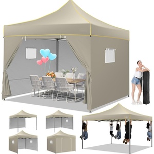 image:imageCOBIZI 10x20 Pop Up Heavy Duty Canopy with Upgrated Hexagonal Legs Easy up Tent for Party Wedding and Commercial Event Outdoor Canopy with Roller Bag Sand Bags Waterproof amp UPF50 BlackKhaki