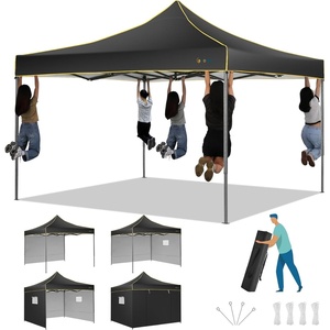 image:imageCOBIZI 10x20 Pop Up Heavy Duty Canopy with Upgrated Hexagonal Legs Easy up Tent for Party Wedding and Commercial Event Outdoor Canopy with Roller Bag Sand Bags Waterproof amp UPF50 BlackBlack