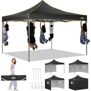 image:imageCOBIZI 10x20 Pop Up Heavy Duty Canopy with Upgrated Hexagonal Legs Easy up Tent for Party Wedding and Commercial Event Outdoor Canopy with Roller Bag Sand Bags Waterproof amp UPF50 BlackJet Black