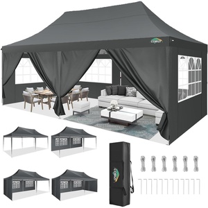 image:imageTOOLUCK Canopy Tent 10x10 Pop Up Canopy with Sidewalls and Rollup Ventilated Windows with Mosquito net Ez Outdoor Commercial Instant Gazebo Tent for Party Waterproof with CarrybagClassic Grey