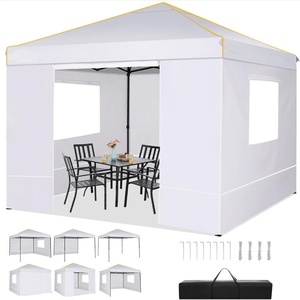 image:imageTOOLUCK Canopy Tent 10x10 Pop Up Canopy with Sidewalls and Rollup Ventilated Windows with Mosquito net Ez Outdoor Commercial Instant Gazebo Tent for Party Waterproof with CarrybagWhite